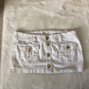 Hollister White Jean Miniskirt 9 Stretch